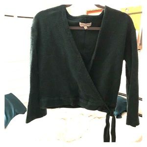 Madewell Crossed Front Dark Green Sweater
